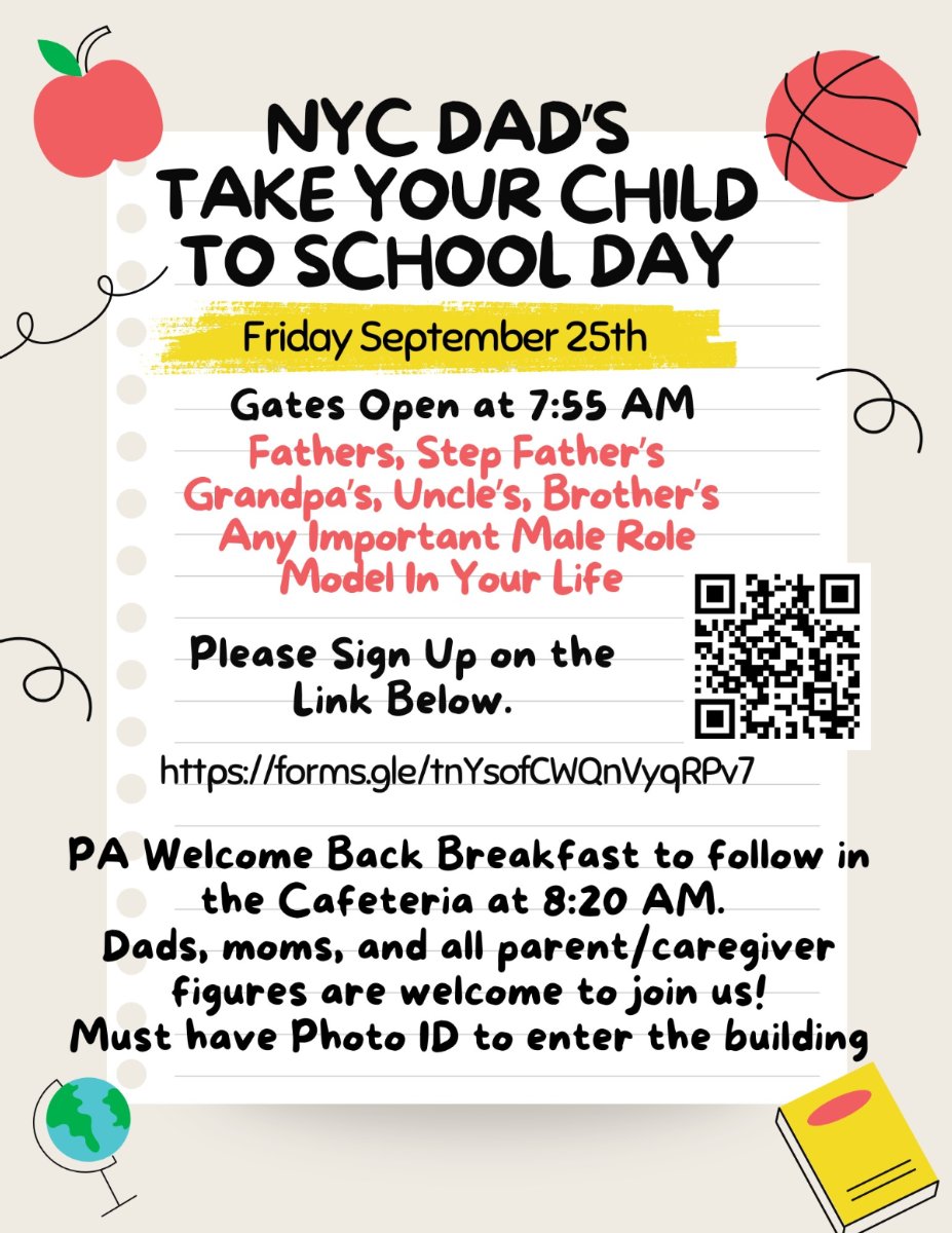 Flyer about Dads take your child to school day